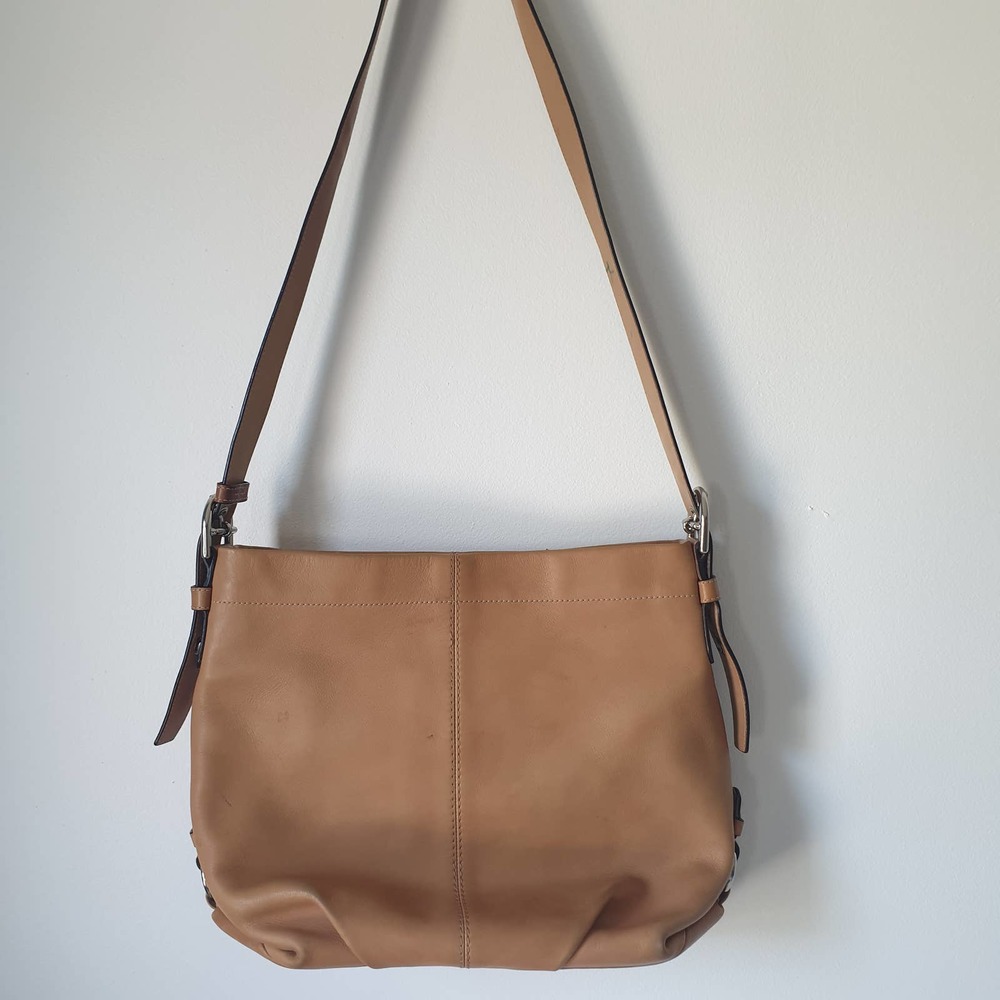 Coach Duffle Camel Leather Crossbody / Shoulder Bag Convertible F15064 - Picture 4 of 12